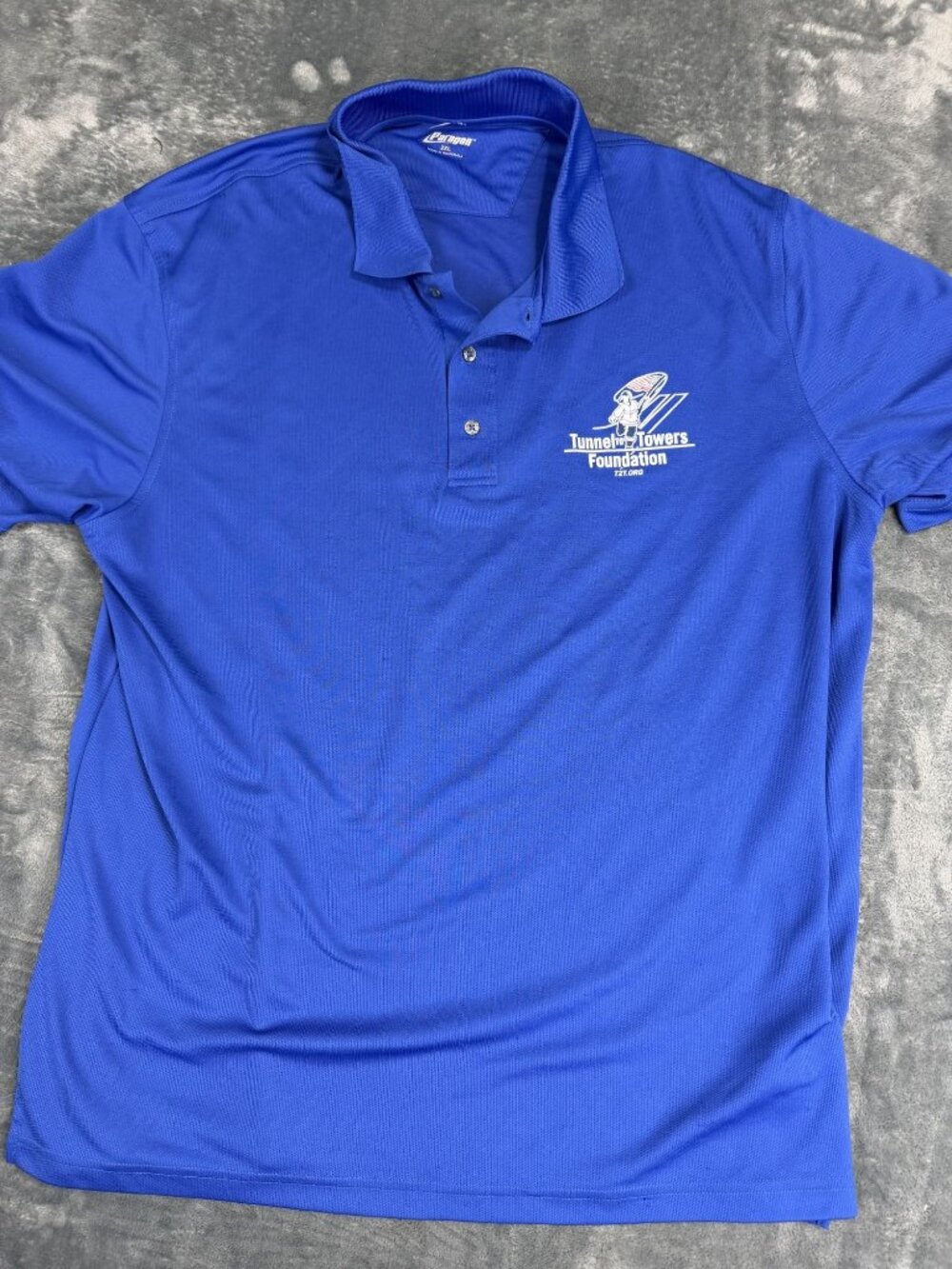 Paragon Mens Blue Tunnel To Towers Foundation Polo Shirt Short Sleeve 2XL